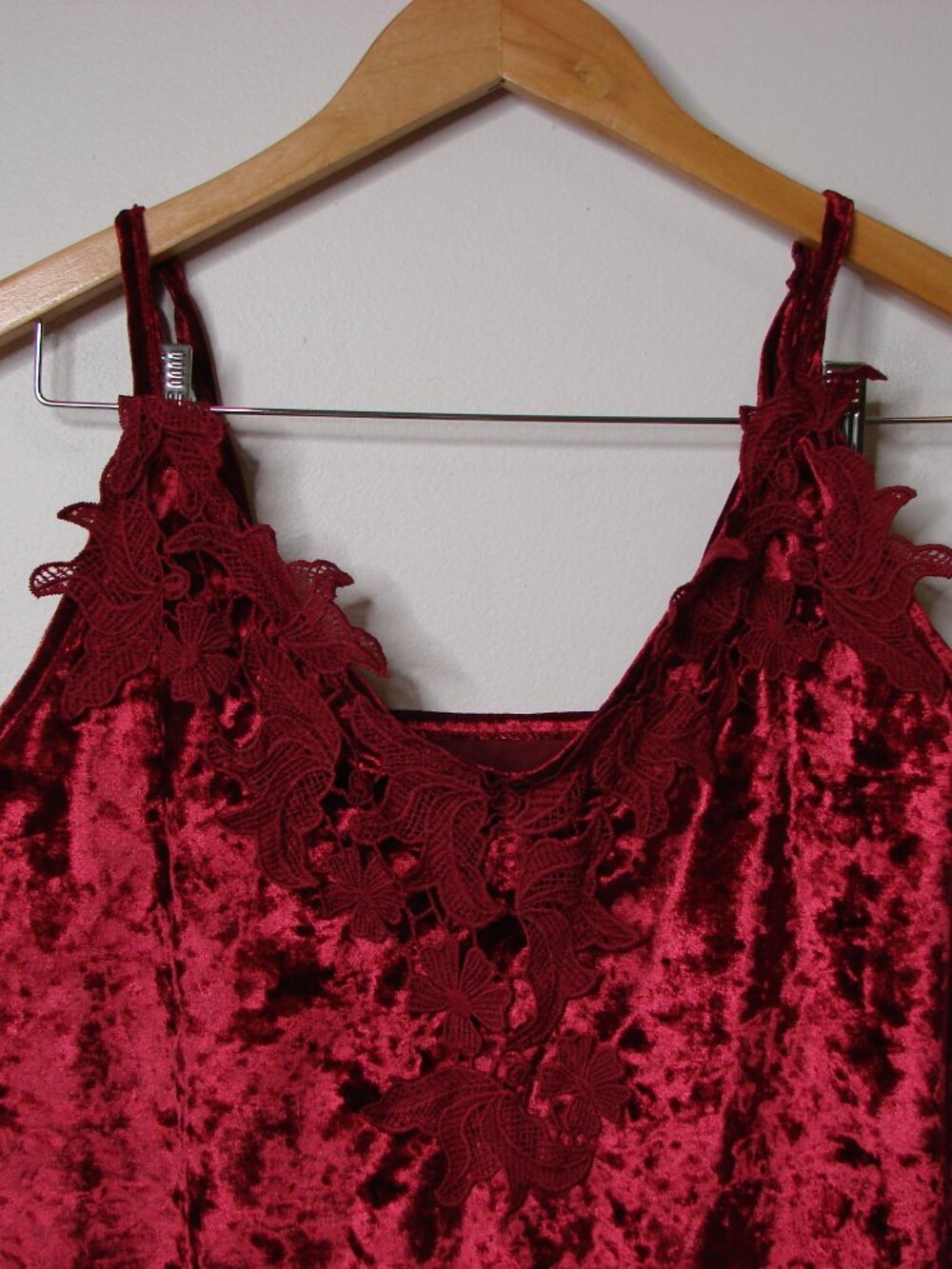 Vintage Y2K Burgundy Velvet Lace Camisole Babydoll Fairy Goth Whimsigoth Small - Picture 4 of 14